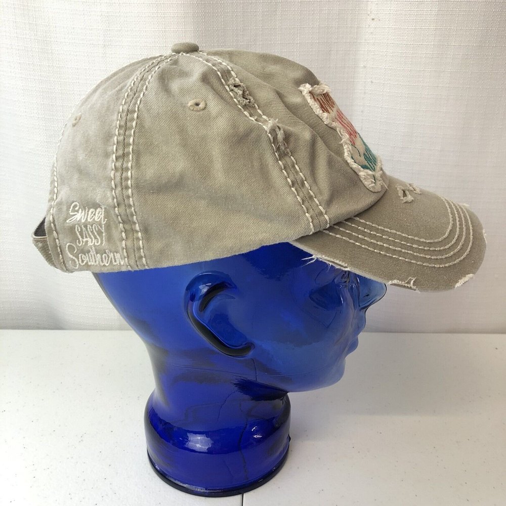 Kbethos Vintage Sweet Sassy & Southern Distressed Embroidered Hat Adjustable - Picture 7 of 9